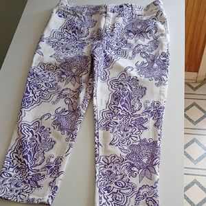 Chico's Purple and White So Slimming Pants